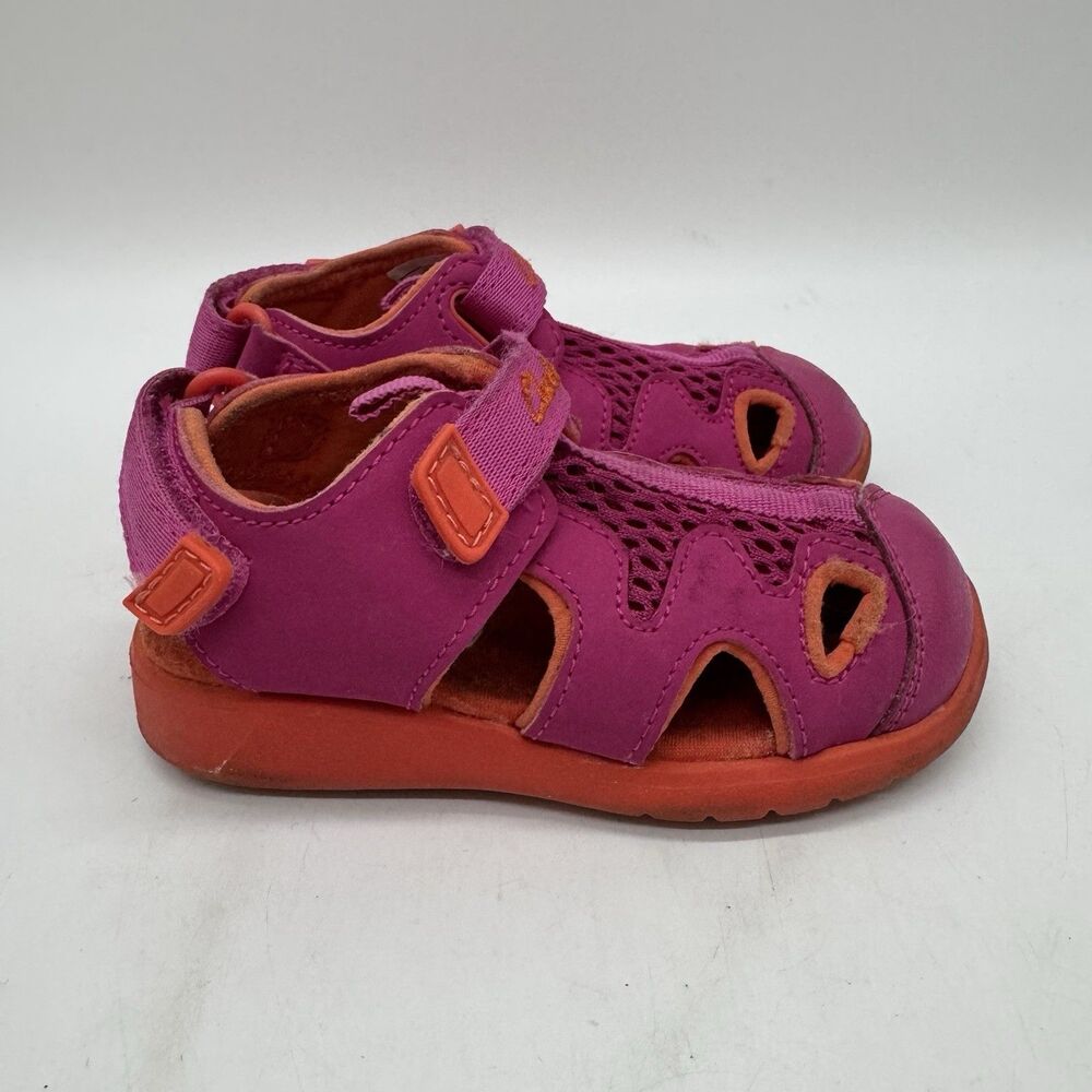 Clarks Cloudsteppers Kids Ezera Sea T Girl 5M Pink Rose Closed Toe Sport Sandal
